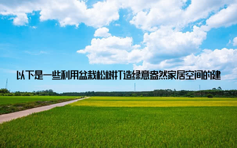 以下是一些利用盆栽松树打造绿意盎然家居空间的建议 客厅在客厅放置一盆造型独特的盆栽松树, 既能美化环境, 又能提升家居品味