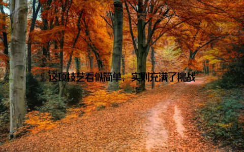 这项技艺看似简单, 实则充满了挑战