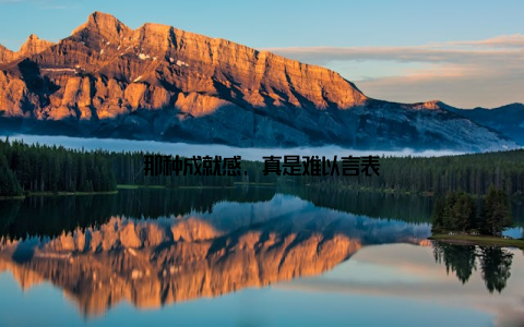 那种成就感, 真是难以言表