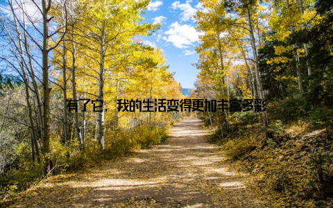 有了它, 我的生活变得更加丰富多彩