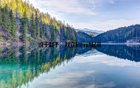 说干就干, 我立刻行动起来